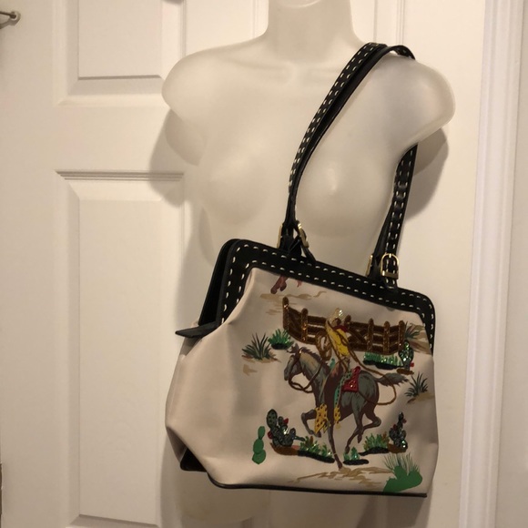 Fun One of a kind  Fashion Shoulder Bag Western Theme Vintage Cowgirl Favorite - Picture 3 of 16